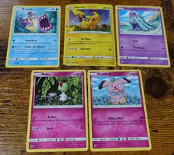 Pikachu SWSH039 Crimp Lot of 5 Error Misprint Pokemon Cards VLP-NM - Image 1