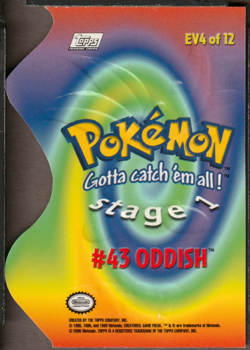 Pokemon TV Series 2 Topps - Die-Cut Embossed Chase Card #43 Oddish EV4 - Image 2