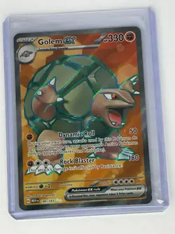 Pokemon Golem EX TCG Full Art Holo Rare Card 189/165 Scarlet & Violet 151 NM - Image 1