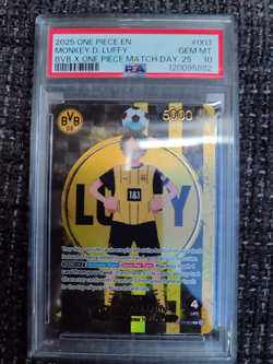 BVB x One Piece PSA 10 Monkey D Luffy Promo Card ST13-003 Matchday 25 Dortmund - Image 3