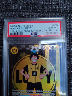 BVB x One Piece PSA 10 Monkey D Luffy Promo Card ST13-003 Matchday 25 Dortmund - Image 5