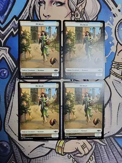 4x Rat (1,1) / Human (1,1) Dual-Sided Tokens - NM/M TDC MTG - Image 2