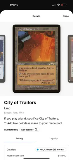 City of Traitors Exodus MTG, English, Magic the Gathering NM (3 of 4) - Image 1