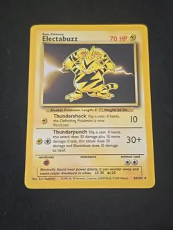 Electabuzz 020/102 Base Set Regular Black Star Rare Pokemon TCG Light Played - Image 1