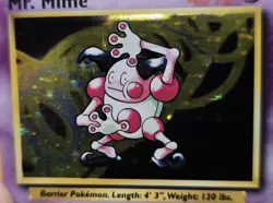 Pokemon TCG Card English Holo Rare Mr. Mime Jungle Set No Symbol Error 6/64 - Image 3