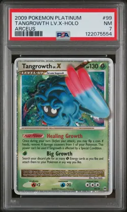 2009 POKEMON PLATINUM ARCEUS #99 TANGROWTH LV.X-HOLO PSA 7 - Image 1