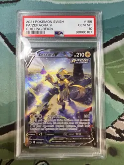 Pokemon Zeraora V Chilling Reign Full Alt Art #166 PSA 10 Gem Mint - Image 1