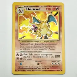 1999 Pokemon Charizard 4/102 Near Mint Holo Rare Unlimited Vintage WOTC Base Set - Image 1