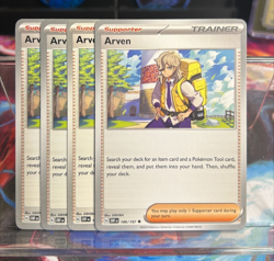 [4x Playset] Arven 186/197 Sv03: Obsidian Flames Pokemon TCG - Image 1