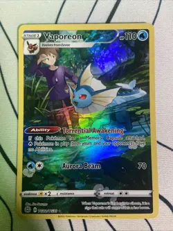 Vaporeon 2022 Pokemon Sword & Shield Brilliant Stars FULL ART HOLO TG02/TG30 - Image 1