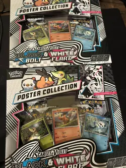 POKEMON SV10.5 BLACK BOLT WHITE FLARE POSTER COLLECTION BOX SEALED - Image 1
