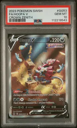 2023 POKEMON SWORD & SHIELD CROWN ZENITH #GG53 FULL ART/HOOPA V PSA 10 - Image 1