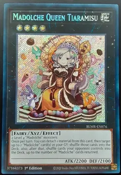 YUGIOH Madolche Queen Tiaramisu BLMR-EN076 1st Ed Secret Rare NM 1x - Image 1