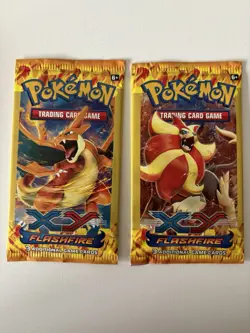 Pokemon XY Flashfire 3-Card Booster Pack Lot (2x) SEALED - Image 1