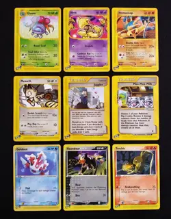 Lot Of 9 Vintage Pokemon Cards 2002-2003 Regular Finish VLP-LP E-Reader + Mix - Image 1