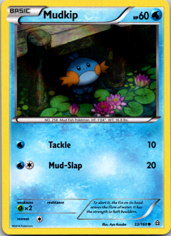 Early Release HOLO Mudkip 33/160 - 2014 Pokemon Primal Clash Common Card - NM - Image 1