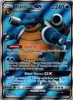 Pokemon Blastoise GX SM189 Sun & Moon Black Star Promo Full Art TCG Card NM - Image 1