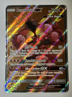 🔥Buzzwole GX 104/111 Crimson Invasion NM Full Art Ultra Rare Pokemon Card🔥 - Image 1