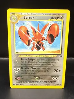 Pokemon TCG Scizor 29/75 Rare Unlimited Card Neo Discovery 2001 - Image 1