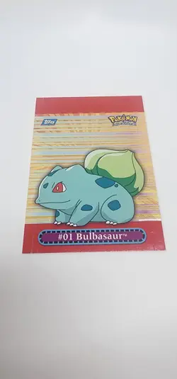 Pokemon Topps #01 Bulbasaur Card Pop-Up 8 of 10 TV Animation Series 3 - Image 1