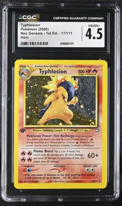 CGC 4.5 Typhlosion 2000 Neo Genesis 1st Edition 17/111 Holo Pokemon Card - Image 1