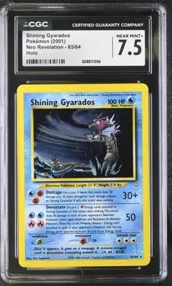 CGC 7.5 Shining Gyarados 2001 Neo Revelation 65/64 Holo Pokemon Card - Image 1