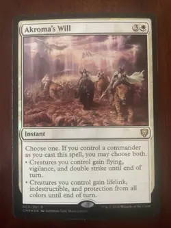MTG Akroma's Will Commander Legends Foil Rare Card 003/361 - Image 1