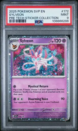 MINT✨ 2025 Pokemon SVP EN SV Black Star Promo Sylveon 172 Tech Sticker PSA 9 - Image 1