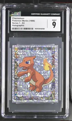 Pokemon Charmeleon #S3 Merlin Sticker Series 1 Topps Holo - CGC MINT 9 ! - Image 1