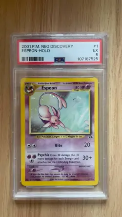 2001 Pokemon Neo Discovery Espeon - Holo | 1/75 | PSA 5 - Image 1