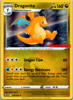 Dragonite - (Gamestop Exclusive) 131/195 Pokemon TCG Near Mint Silver Tempest - Image 1