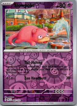 Slowpoke Reverse Holo - 085/193 - Scarlet Violet Paldea Evolved Pokemon 2023 NM - Image 1