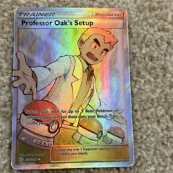 Pokemon Professor Oak's Setup Full Art Ultra Rare Holo Cosmic Eclipse 233/236 - Image 1
