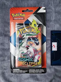 Pokemon TCG Cosmic Eclipse & Chilling Reign 2 Pack Blister w/ Celebi Pin Sealed - Image 1