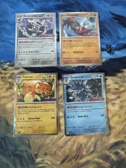 Pokemon TCG Quaquaval Pawmot Hawlucha Revavroom Scarlet&Violet Prerelease Promos - Image 1