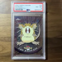 2000 Topps Chrome Pokemon TV #20 Raticate PSA 8 - Image 1