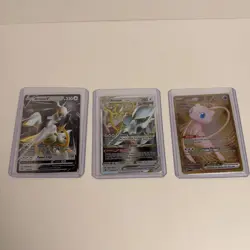 Pokemon Tcg Metal Cards Lot Of 3 Arceus V - Arceus V Star - Gold Mew Ex - Image 1
