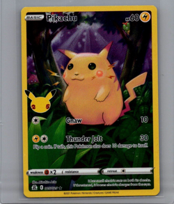 Pikachu 005/025 - Pokemon TCG Celebrations Sword & Shield Full Art Rare Card NM - Image 1