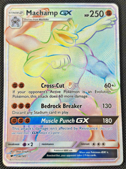 Machamp GX (Secret) 154/147 Secret Rare SM - Burning Shadows Pokemon Card LP - Image 1