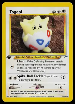 Pokemon Card - Togepi Neo Destiny 56/105 Uncommon 1st Edition - Image 1