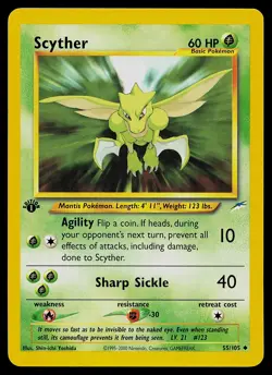 Pokemon Card - Scyther Neo Destiny 55/105 Uncommon 1st Edition - Image 1