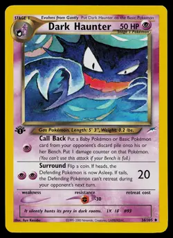 Pokemon Card - Dark Haunter Neo Destiny 36/105 Uncommon 1st Edition - Image 1