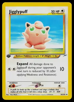 Pokemon Card - Jigglypuff Neo Destiny 44/105 Uncommon 1st Edition - Image 1