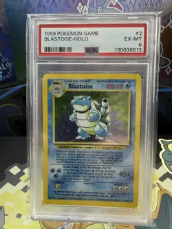 Pokemon TCG Blastoise Holo Unlimited Rare Card Base Set 2/102 PSA 6 - Image 1