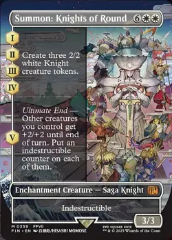 MTG Summon: Knights of Round - Foil - Borderless, NM-Mint, English Final Fantasy - Image 1
