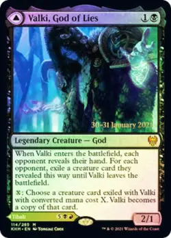 1x Valki, God of Lies // Tibalt, Cosmic Impostor - Foil - Prerelease Promo Moder - Image 1