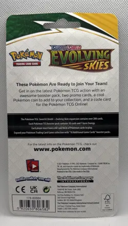 Pokemon TCG 2021 Evolving Skies Single Blister Pack Octillery Holo Promo + Coin - Image 2