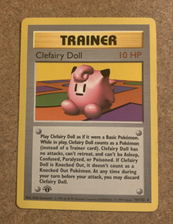 Clefairy Doll 70/102 1st Edition Shadowless Rare Base Set Pokemon 1999 WOTC - Image 1