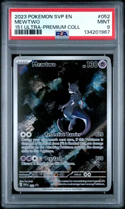 2023 POKEMON SVP EN-SV BLACK STAR PROMO 151 ULTRA-PREM COLL #052 MEWTWO PSA 9 - Image 1