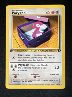 Pokemon Team Rocket 1st Edition Uncommon Dark Porygon #48 NM - Image 1